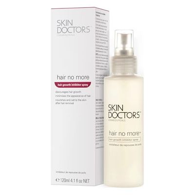 Skin Doctors Hair No More Inhibitor Spray, painless hair removal, after shaving, waxing, epilating, slows hair growth and nourishes the skin. For use on legs, bikini line, underarm and face - 120ml