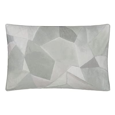 Funda de Almohada Estampada en percal de algodón, Geo Moderne Pewter, 50x75 cm, Designers Guild