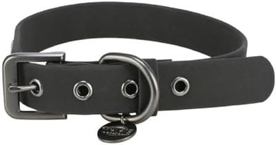 TRIXIE Collare per cani CityStyle L: circonferenza collo 45 – 52 cm/25 mm nero – Collare in PVC di alta qualità per cani di taglia piccola, media, regolabile, impermeabile e lavabile, 1971701