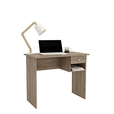 HOGAR24 ES Table de Bureau avec tiroir et Couleur Creuse, Dimensions : 90 x 74 x 50 cm, Marron Noyer