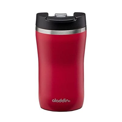 Aladdin Barista Café Leak-Lock Stainless Steel Travel Mug 0,25L Cherry Red – Tazza con Isolamento a Vuoto a Doppia Parete - Mantiene il CalOre per 2,5 Ore - Senza BPA - Lavabile in Lavastoviglie