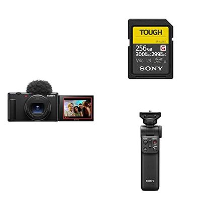 Vlog camera ZV-1 II di Sony Fotocamera digitale ZV1M2BDI + Memoria SD-HC 256 GB SF-G256T + Sony GP-VPT2BT Shooting Grip Bluetooth con Funzione Telecomando Wireless e Treppiedi