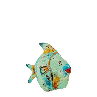 Alexandra House Living Figura Decorativa Metal Pez 17 x 8 x 12 cm