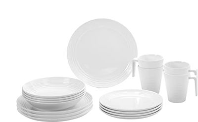 Brunner 0830160N.C7T Set Piatti e Tazze in Melamina Infrangibili 16 Pz, Set Spherica