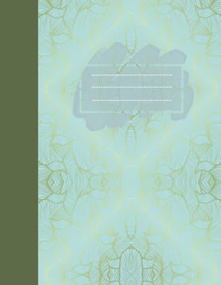Composition Notebook College Ruled: Vintage Green Floral Botanical Pattern | Floral Aesthetic Journal for College, School, Office & Work