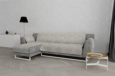 Italian Bed Linen "Glamour" antislip bankhoes met chaise longue links, beige, 190cm