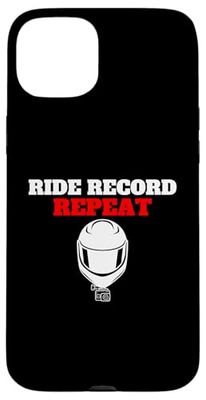 Ride Record Repeat Vlogger BikeLife MotoVlog Case for iPhone 15 Plus
