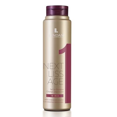 LENDAN - Shampoo senza solfati e senza parabeni - Next Liss Age - 300 ml - Fase 1 confezione Manutenzione - Shampoo Preparazione Processo di Lisciatura - con Keratina Idrolizzata