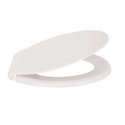 MSV 140008 - Asiento del Inodoro en plástico termoestable y Metal, 37 x 44 x 4,5 cm, Color: Blanco