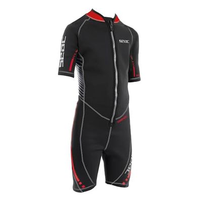 SEAC Trendy Kid, Combinaison Courte Une pièce en néoprène de 2,5 mm avec Fermeture éclair Frontale, pour la plongée en apnée, Le Surf et Les Sports Nautiques dans Les eaux tempérées
