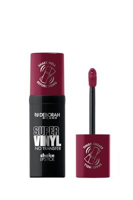 Deborah Milano - Super Vinyl Shake Lipstick Rossetto Liquido Vinilico, N.6 Winery, Colore Intenso e No Transfer, Dona Labbra Viniliche e Impeccabili fino a 16 Ore, 4ml