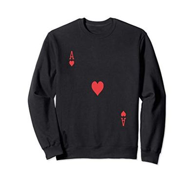 Asso di cuori che gioca a poker con le carte da gioco Felpa