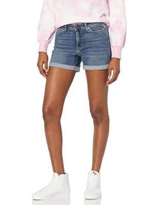 Amazon Essentials Women's Mid-Rise Slim Fit 4" Denim Shorts, Vintage Wash, 18