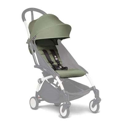 BABYZEN YOYO 6+ textilset, oliv – endast textilset: sittdyna, färgsamma överdrag och dragkedja bak – YOYO2 barnvagnsram krävs (säljs separat)
