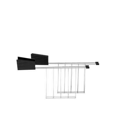 Alessi MDL08RA B Set of Two Toaster Racks, Plastic, Black