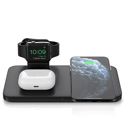 CGZZ Draadloze oplader, geschikt voor AirPods etc., opvouwbare High Power QC 3.0 snel opladen voor 13/13Pro/12/12mini