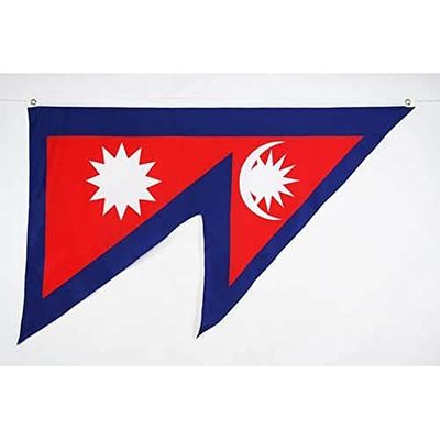 AZ FLAG - Bandera Nepal - 90x60 cm - Bandera Nepalí 100% Poliéster con Ojales de Metal Integrados - 50g - Colores Vivos Y Resistente A La Decoloración