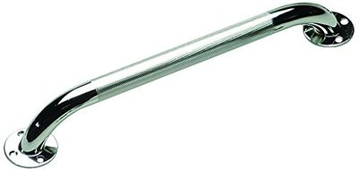 Homecraft 45 cm/18 inch Chrome Plated Steel Grab Rail with Indented Grip