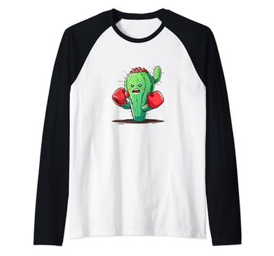 Conjunto genial de plantas de cactus para los amantes del deporte Camiseta Manga Raglan