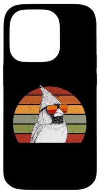 Vintage Northern Cardinal Bird Sunglasses Retro Birdwatching Case for iPhone 14 Pro