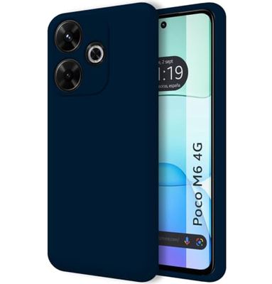Tumundosmartphone Ultramjukt flytande silikonfodral för Xiaomi Poco M6 4G mörkblått