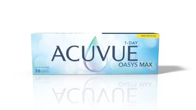 Acuvue Oasys Max 1-Day multifocal,lenti a contatto giornaliere, visione chiara e nidita, comfort elevato a tutte le distanze e in ogni condizione di luce; 30 lenti, -1.00 diottrie,BC 8.4,DIA 14.81