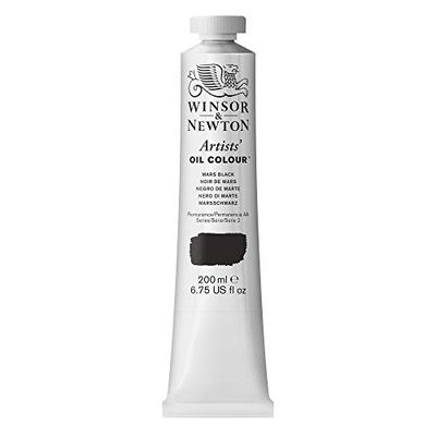 Winsor & Newton 1237386 Artists' Oil Colour, 200ml Volume, Mars Black 1237386