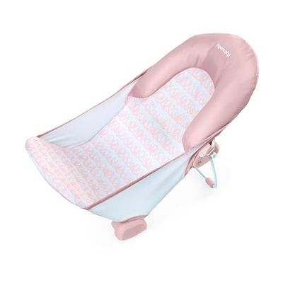 Ingenuity, Baera de 2 posiciones FoldAway - Soporte de bao de 2 posiciones para lavabo o tina, para edades de 0 a 6 meses, hasta 9 kg, Rosa