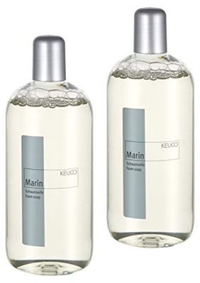 KEUCO Schuimzeep set van 2, geur marine, inhoud 2 x 500 ml, pH-neutraal, geschikt voor schuimzeepdispenser Elegance (16049 en 11653), plan (14957)