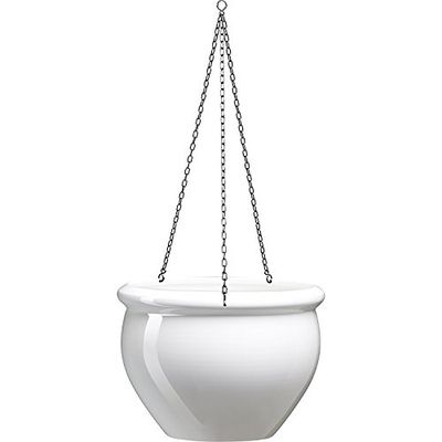 Poetic 512667 - Vaso suspenso para plantas, cor branca pérola, 26 x 19 cm