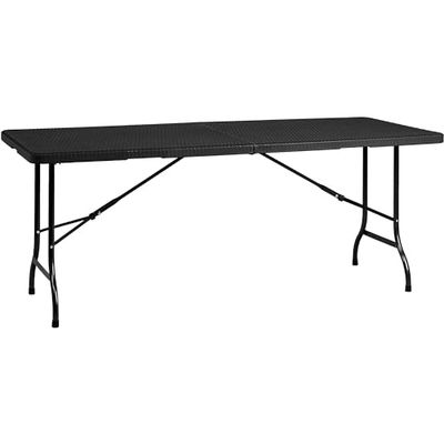 Tableau de pliage multifonctionnel 180 x 74 x 74 cm, finition de l'effet Ratan Système de pliage et de manche compacts pour le déplacement