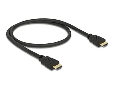Delock Kabel HDMI A stekker HDMI A male High Speed met Ethernet 4K 0,5 m Zwart