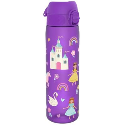 ION8 Waterfles, 500 ml/18 oz, Lekvrij, Makkelijk te Openen, Veilige Vergrendeling, Vaatwasserbestendig, BPA-vrij, Draaghendel, Past in Bekerhouders, Makkelijk Schoon, Geurvrij, Prinses Ontwerp