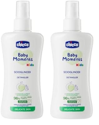 Chicco Scioglinodi Baby Moments, Scioglinodi A Spay Per Bambini, Con Ingredienti Di Origine Naturale, Per Capelli Bagnati E Asciutti, 0 Mesi + (Confezione da 2)