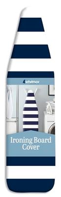 Whitmor Standard Housse de Planche à Repasser et Pad, Bleu Marine à Rayures