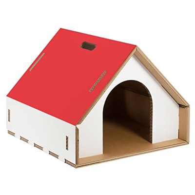 Niche pour Chiens et Chats écologique avec Toit Rouge Dogpotai