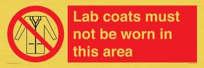 Labbrockar får inte bäras i detta område skylt - 600 x 200 mm - L62