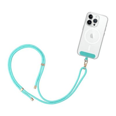 GRIFEMA Cordon Téléphone Universel avec Patch, Sangle Réglable, Compatible avec la Plupart des Coques de Téléphone, Bleu