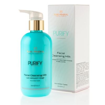 Pure Mineral mleczko do oczyszczania twarzy – delikatne nawilżenie z naturalnymi olejkami i minerałami – do wszystkich rodzajów skóry – bez silikonów, siarczanów, parabenów – 250 ml