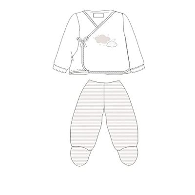 Lot de 2 cadeaux pour nouveau-nés de la marque Bimbi Dreams. Modèle JUBON Y POLAINE SJP NUVOLA 417 10