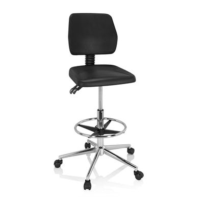 hjh OFFICE 830102 Tabouret de Travail Top Work 11 Siège réglable en Position très Haute, Mousse Rigide, Noir