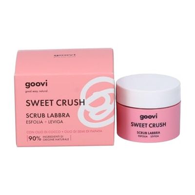 Goovi, Sweet Crush, Double Exfoliation Lip Scrub, Smoothing and Revitalizing Effect with Coconut Oil, Papaya Seed Oil and Sugar Crystals, Ingredients of Natural Origin