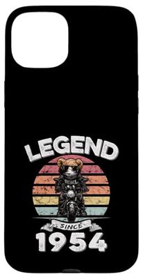 Legend Since 1954 Retro Vintage Teddy Fan Biker Gift Case for iPhone 15 Plus