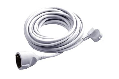 Meister - Prolunga con terra, in plastica, per interni, IP20, con protezione per bambini, prolunga Schuko, Bianco, 7432310