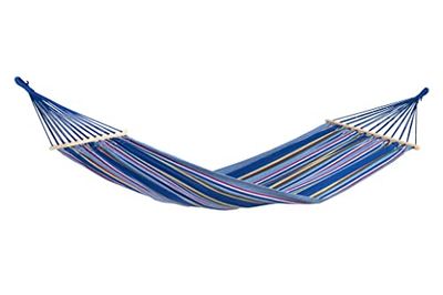 AMAZONAS Stavhängmatta, väderbeständig, UV-resistent Tonga Ocean, 200 cm x 100 cm till 120 kg, blårandig