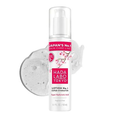 Hada Labo Tokyo White Lotion ansiktskräm med hyaluronsyra 150 ml – ansiktslotion med konsistensen av en lätt gel – fuktkräm – anti-rynkkräm för kvinnor
