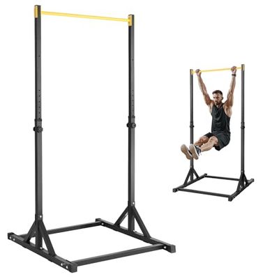 VEVOR Barra de dominadas de pie, estación de inmersión Ajustable en Altura de 8 Niveles Carga 150kg Equipo de Entrenamiento de Fuerza multifunción, Torre de Potencia para Culturismo y Fitness en casa