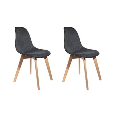 HOME DECO FACTORY Lote de 2 Grandes de Malla Negra Mesa, sillas de salón, Comedor, Entrada, Dormitorio o Mueble, Tipo de Madera, 46.00 x 55.00 x 85.00
