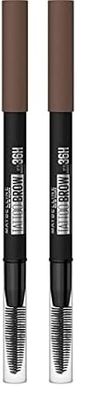 Maybelline New York Waterproof Eyebrow Pencil with Brush, Natural Colours, Lasts Up To 36 Hours, Tattoo Brow 36H, Colour: No.5 Medium Brown (Brown), 1 Piece (Pack of 2)