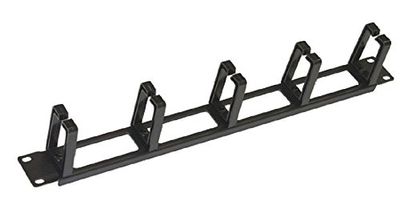 Link LKORG1UNP 19 Inch Perforated Cabinet Cable Guide with 5 Hooks, Black